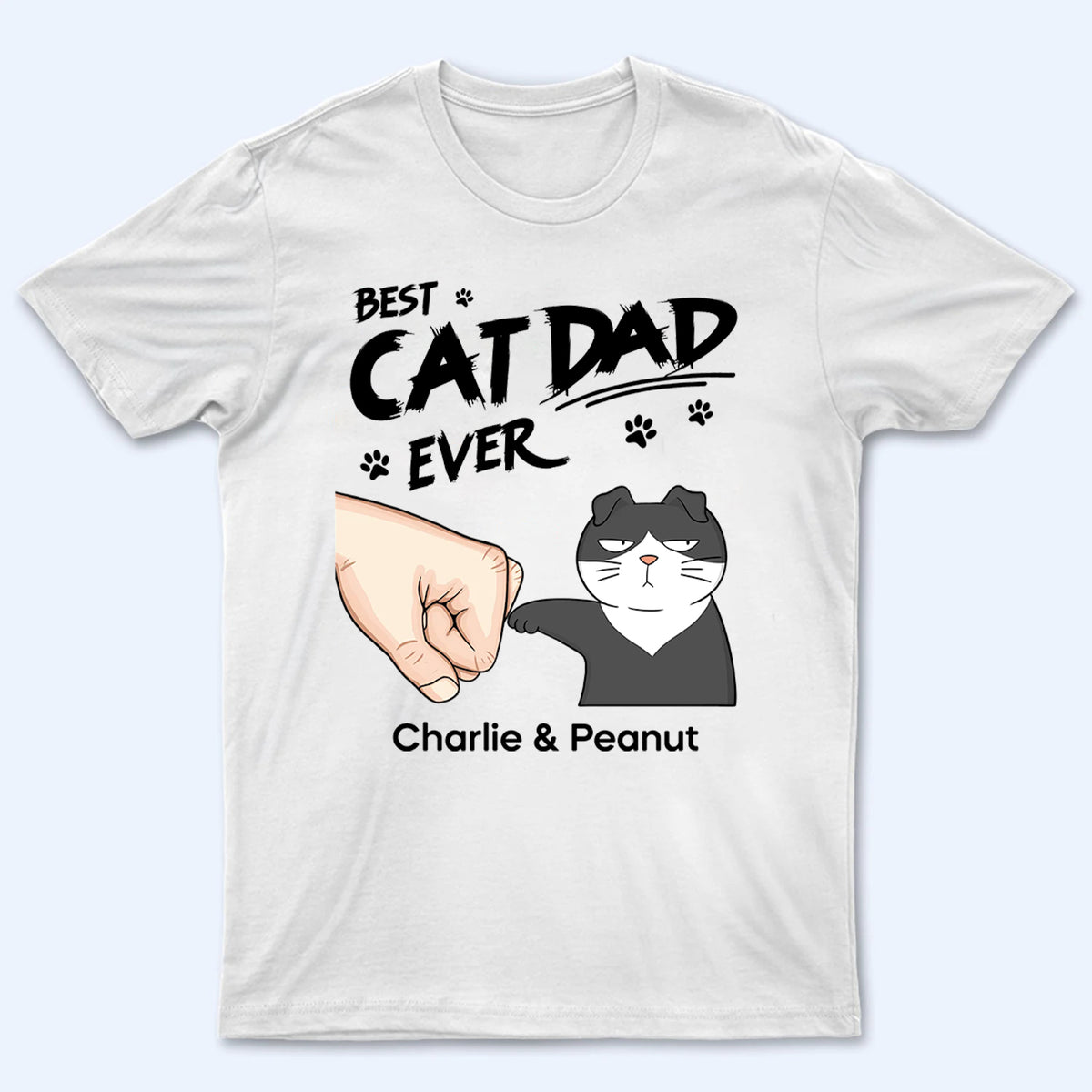 Best Cat Dad Ever - Personalized Custom T Shirt - Father's Day Gift For Cat Dad, Cat Lovers