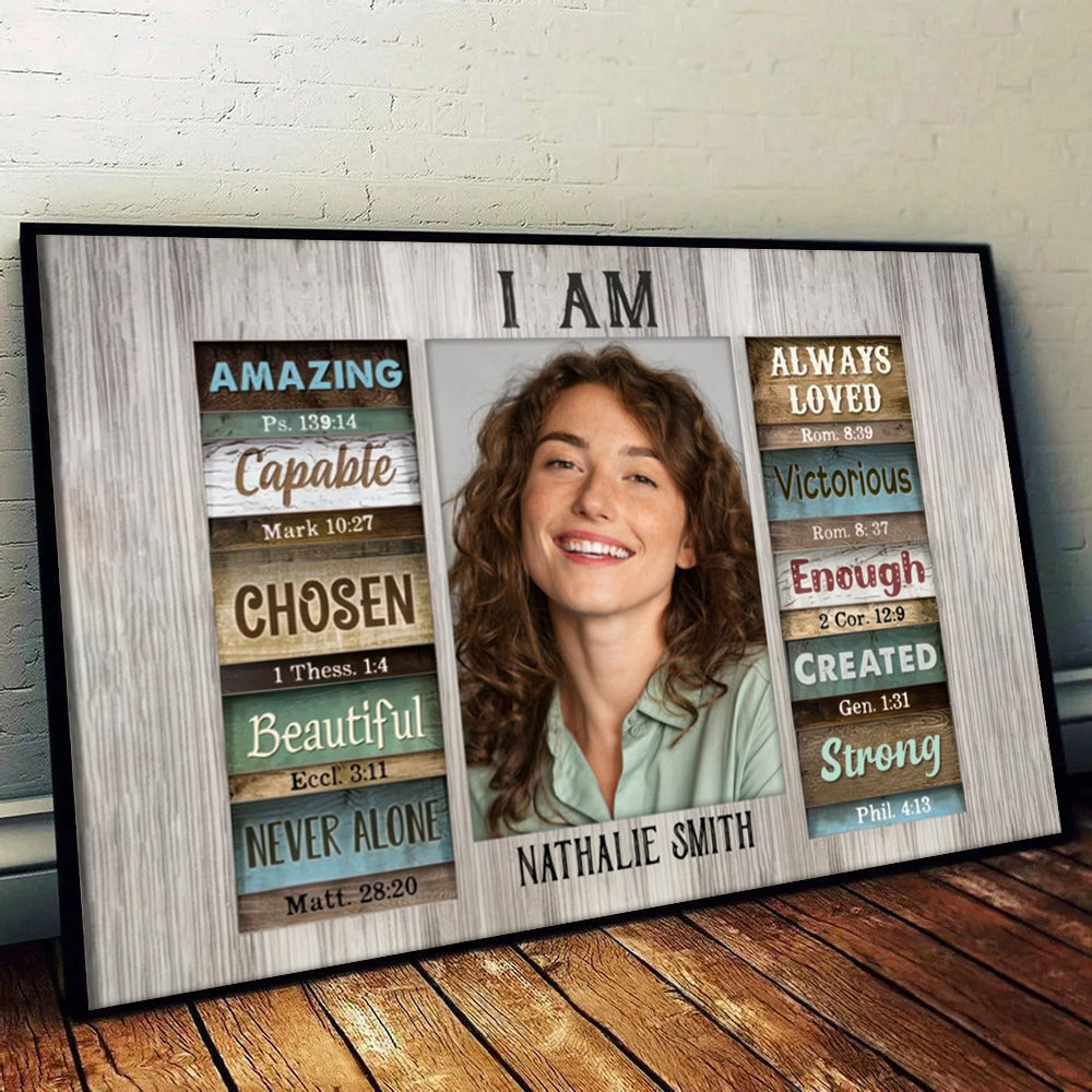 Christian God Says You Are - Personalized Poster/Canvas - Christian Gift, Bible Verses