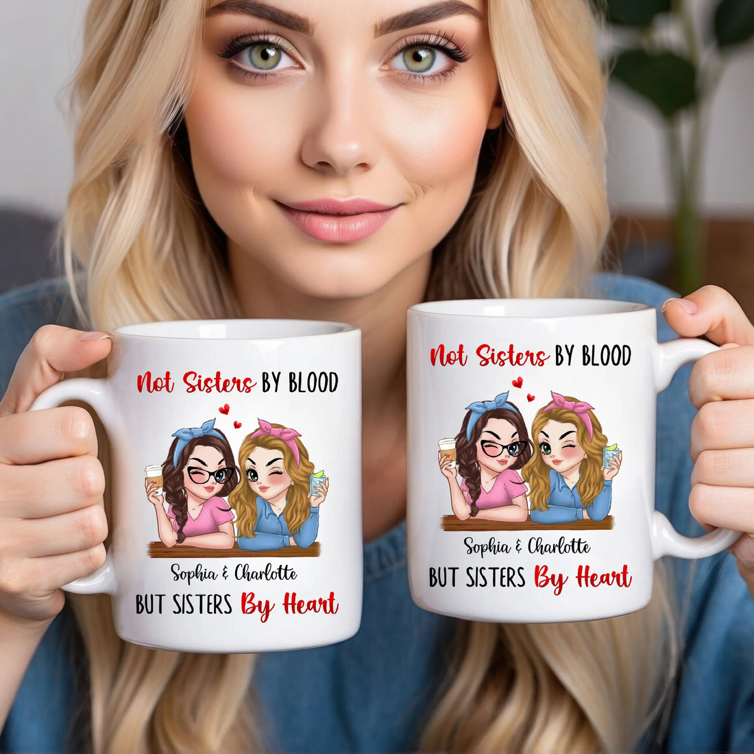 Not Sisters By Blood But Sisters By Heart personalized mug, alternate view 4