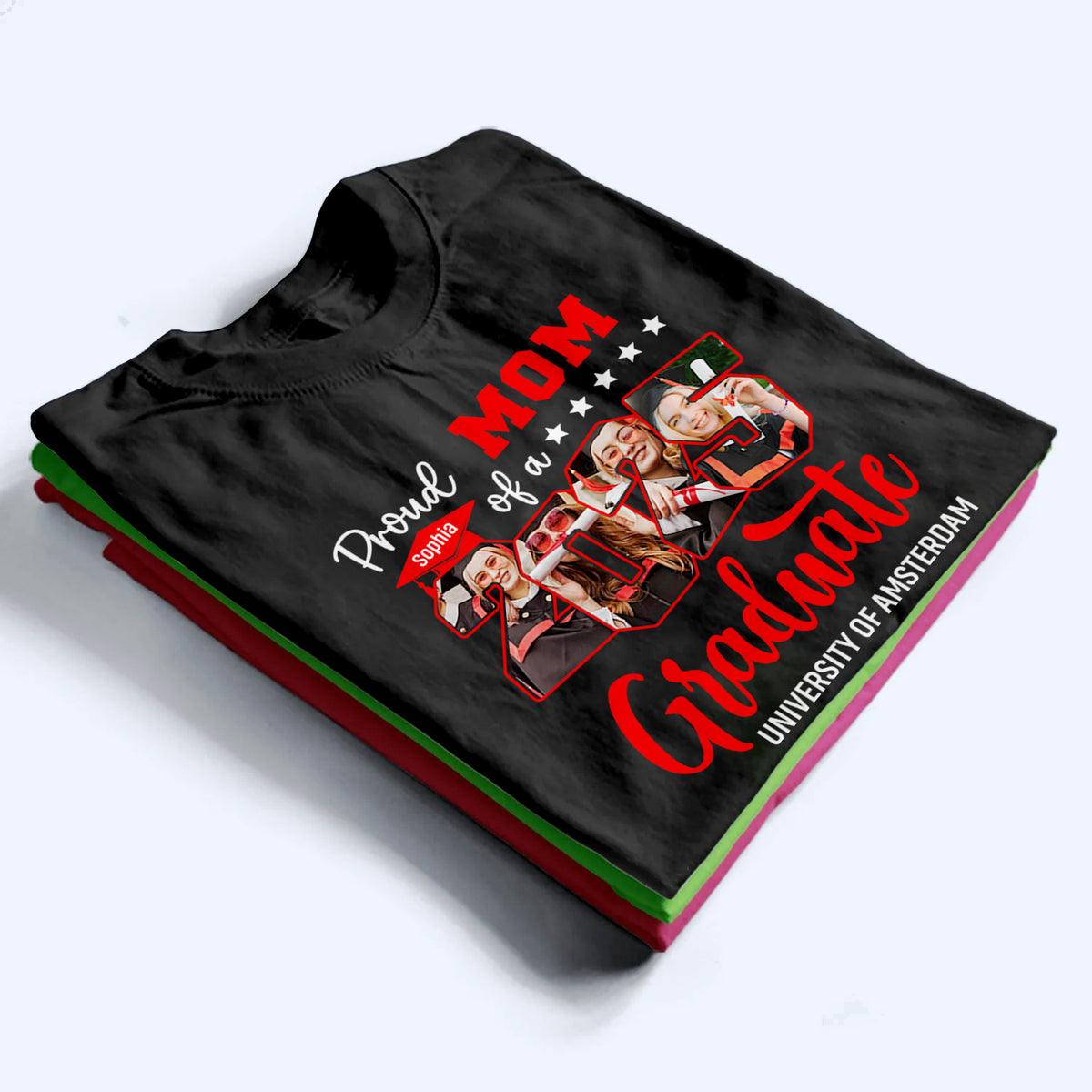 Custom Photo Proud Family Of 2025 Senior Graduation - Personalized Custom T Shirt - Gift for Grandma, Grandpa, Mom, Dad, Brother, Sister, Aunt, Uncle