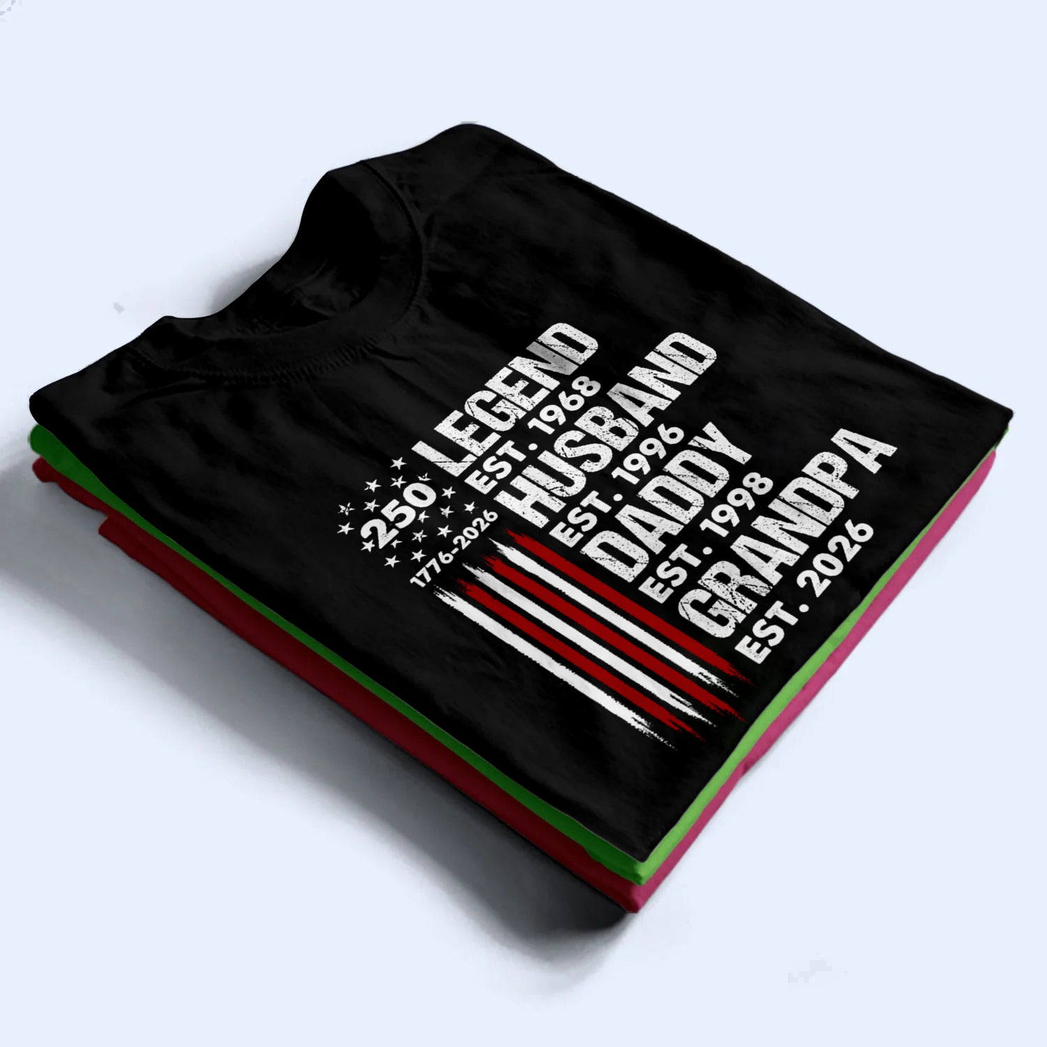 Proud Grandpa Legend Nation Flag - Personalized Custom T-Shirt - American 250th Anniversary Gift For Grandpa