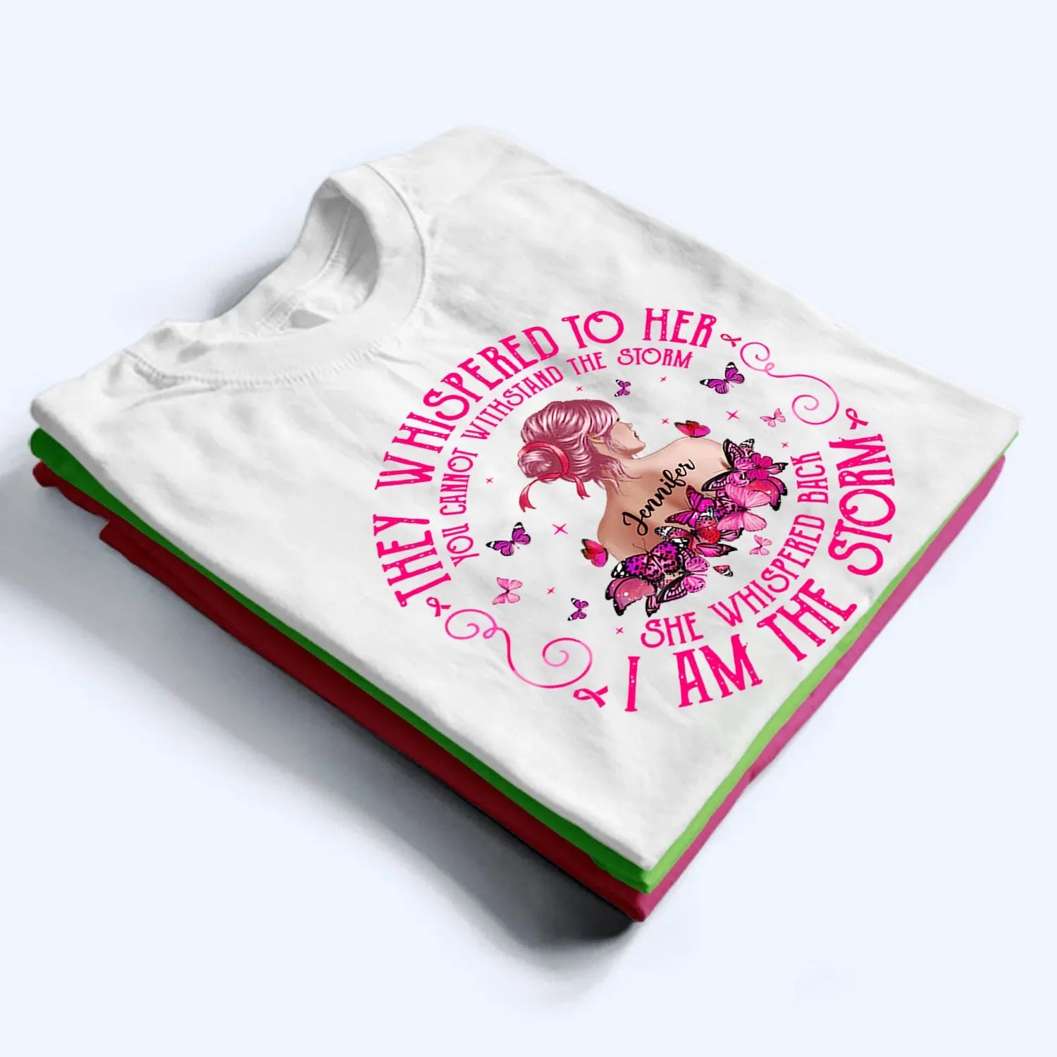 Breast Cancer I Am The Storm - Personalized Custom T Shirt - Gift for Breast Cancer Warrior, Breast Cancer Awareness