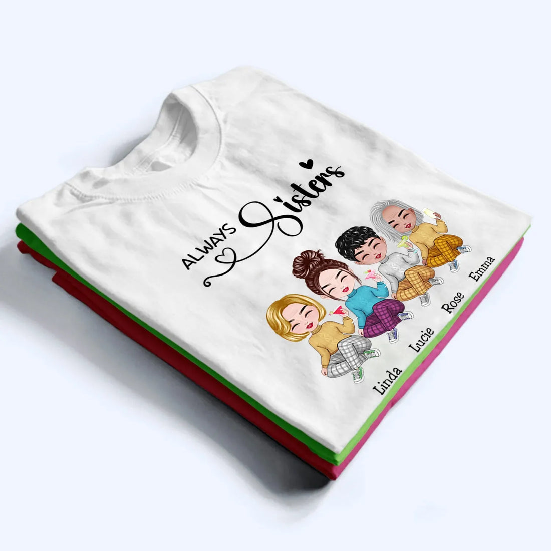 Sisters personalized t-shirt, alternate view 2
