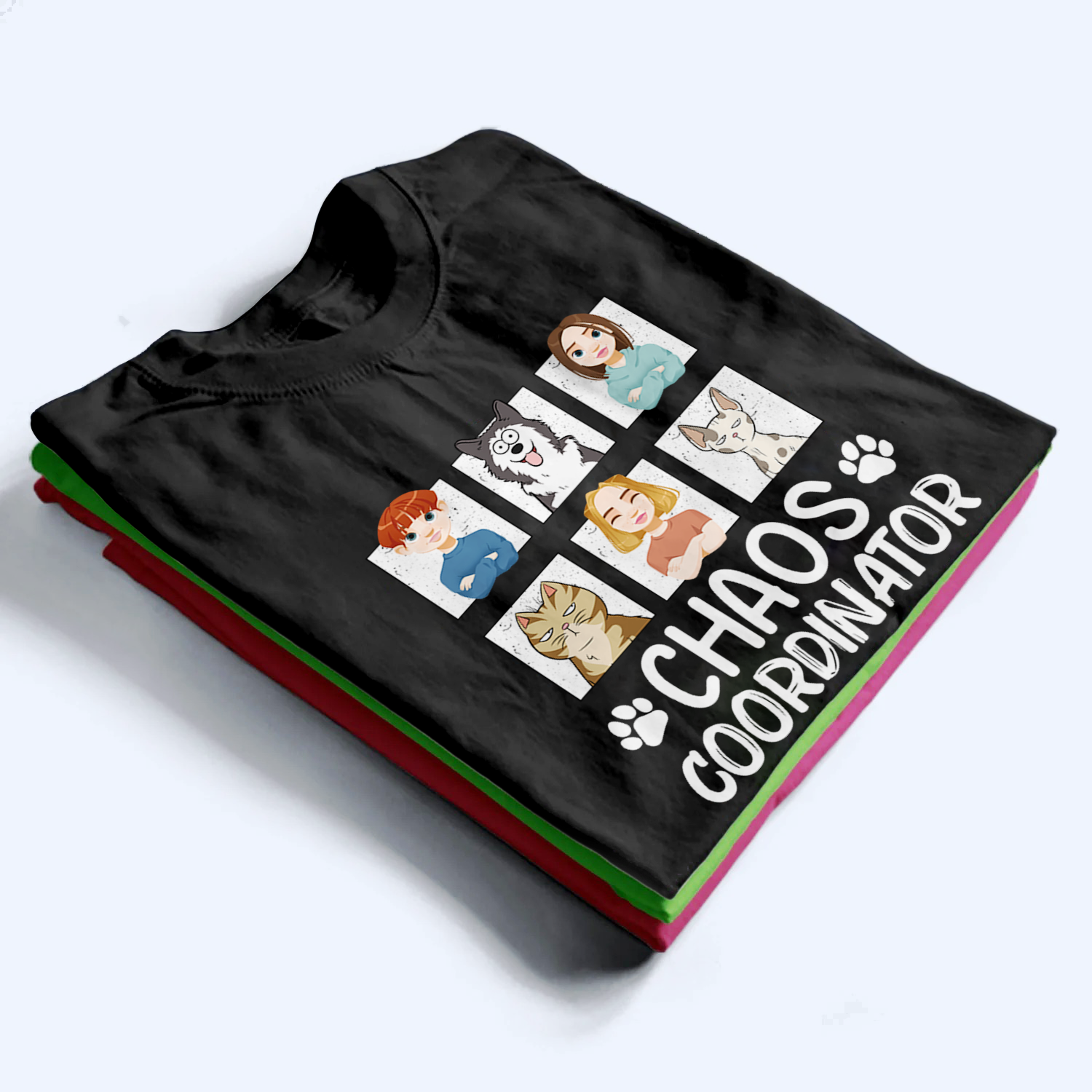 Chaos Coordinator - Personalized Custom T Shirt - Gift for Family Members, Mom/Dad, Grandma/Grandpa, Pet Lovers