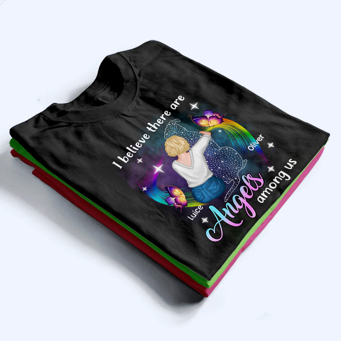 Personalized Angels Among Us Dog Memorial t-shirt, alternate view 3