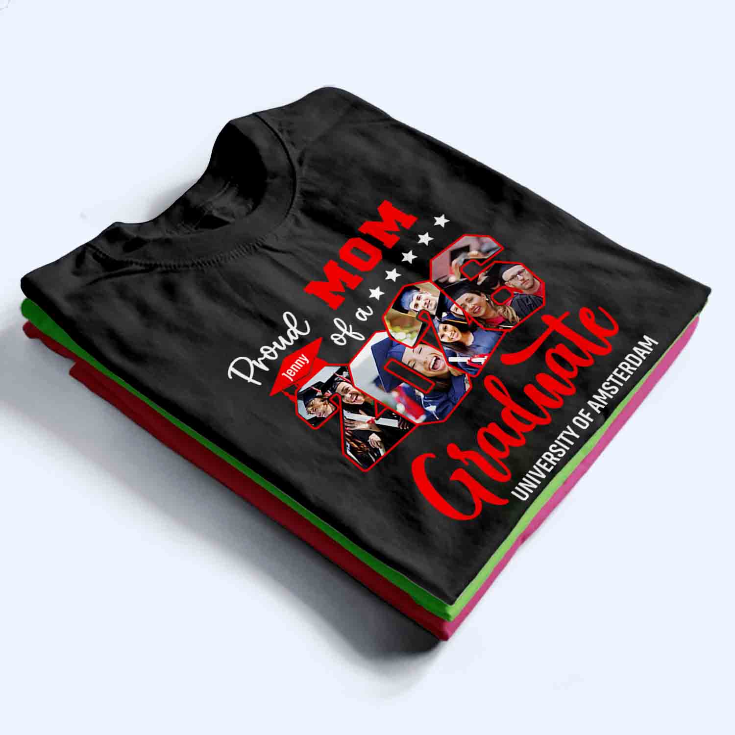 Custom Photo Proud Family Of 2025 Senior Graduation - Personalized Custom T Shirt - Gift for Grandma, Grandpa, Mom, Dad, Brother, Sister, Aunt, Uncle