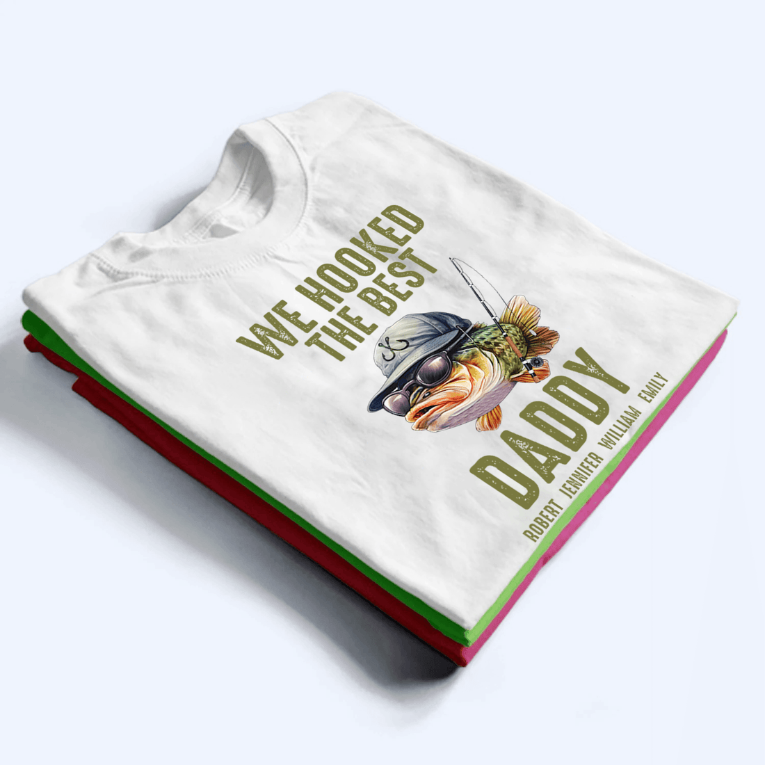 Personalized We Hooked The Best Daddy Fishing t-shirt, alternate view 3