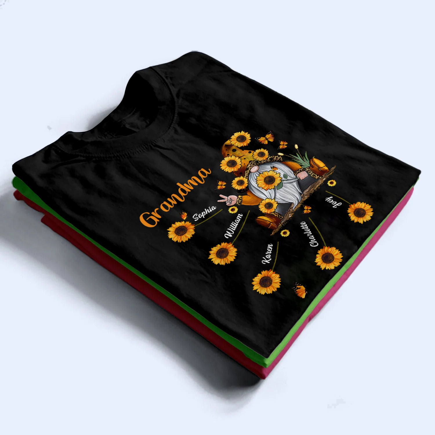 Grandma & Sunflower Kids - Personalized Custom T Shirt - Gift For Mom, Grandma, Mama, Nana