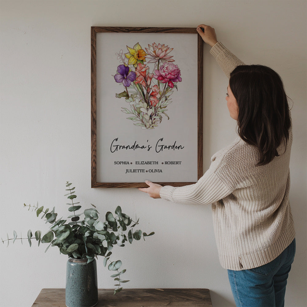 Blooming Stories Of Generations - Personalized Vertical Canvas Prints - Family Gift For Grandma, Grandpa, Grandparent