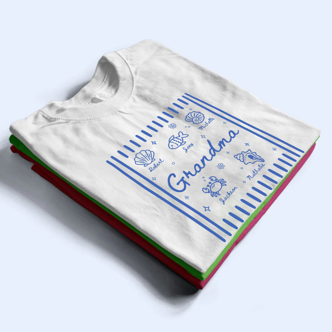 Blue Retro Summer Grandma - Personalized Custom Shirt - Summer Gift For Mom, Grandma