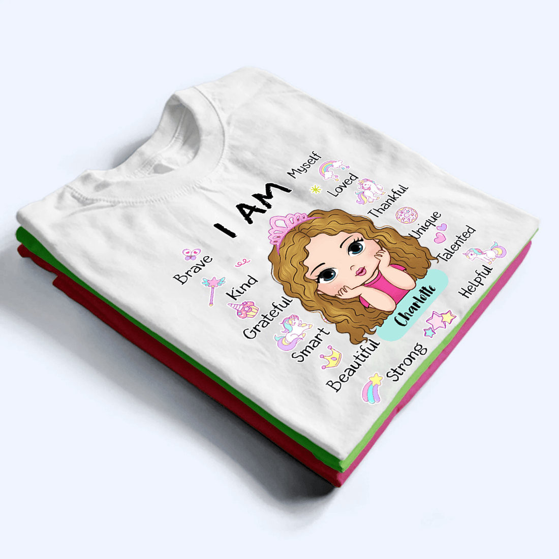 Custom Tshirt for Kids Back to School, I Am Kind & Smart youth t-shirt, alternate view 2