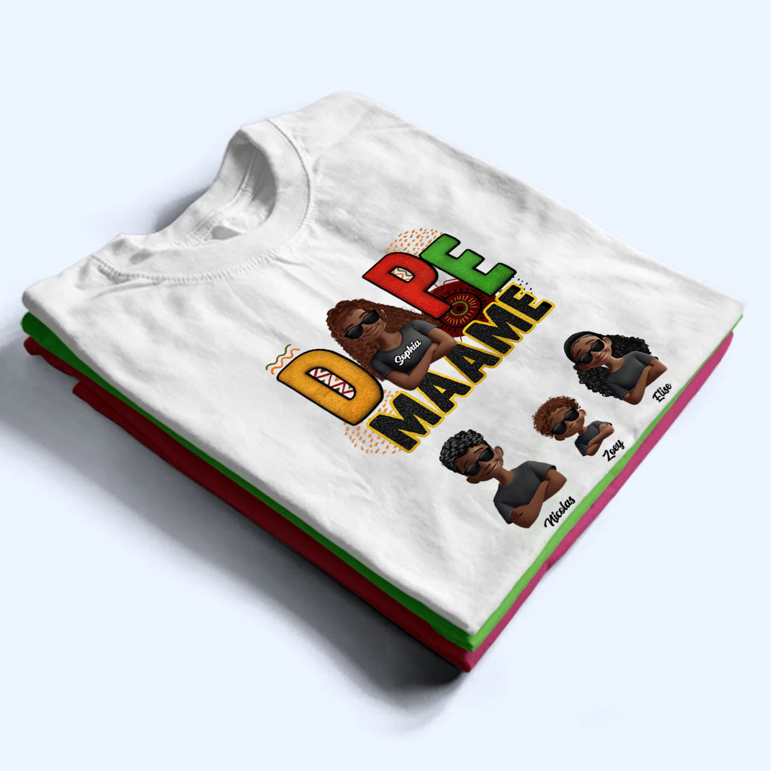 Personalized Dope Black Mom t-shirt, alternate view 3