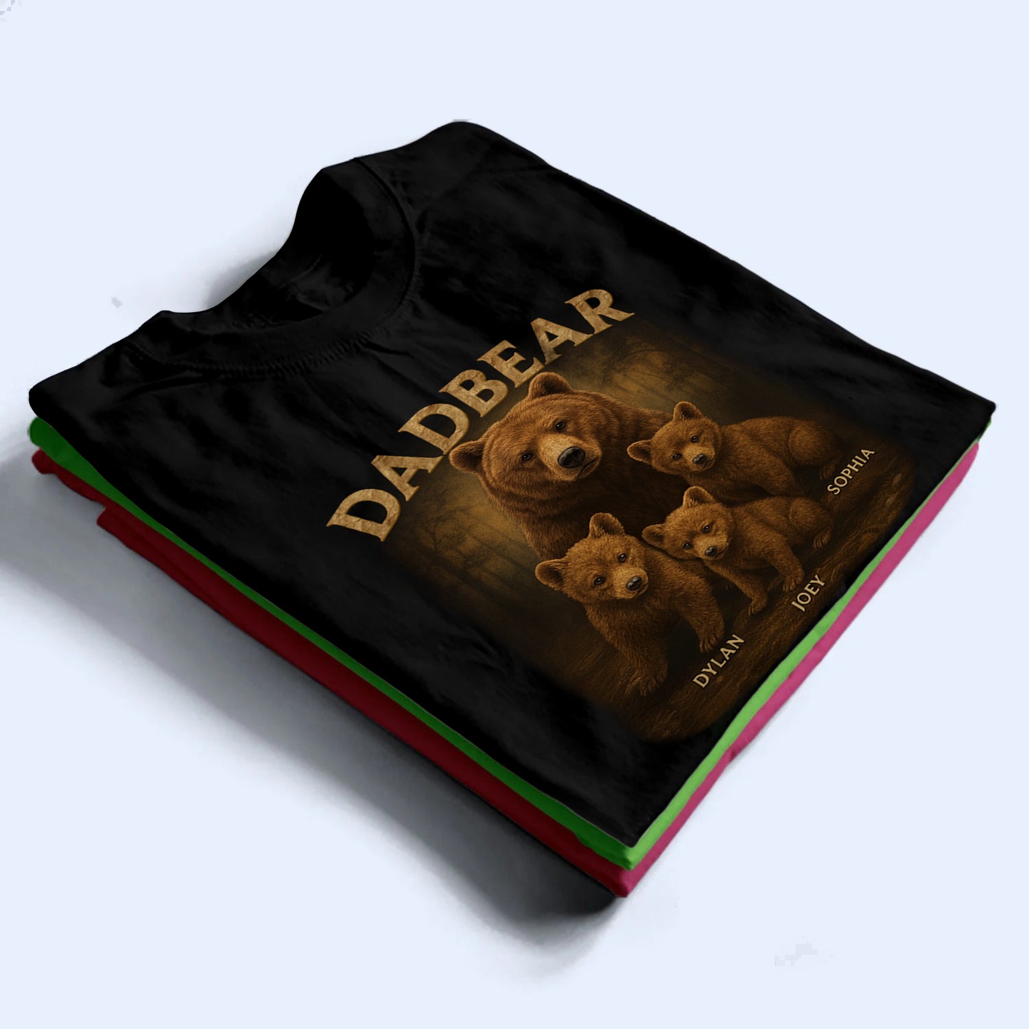 Papa Bear, Always There To Protect His Cubs - Personalized Custom T Shirt - Father's Day Gift for Dad, Papa, Grandpa, Daddy