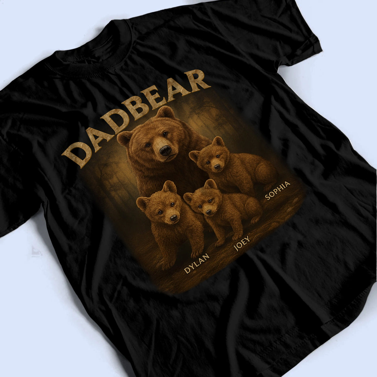 Papa Bear, Always There To Protect His Cubs - Personalized Custom T Shirt - Father's Day Gift for Dad, Papa, Grandpa, Daddy