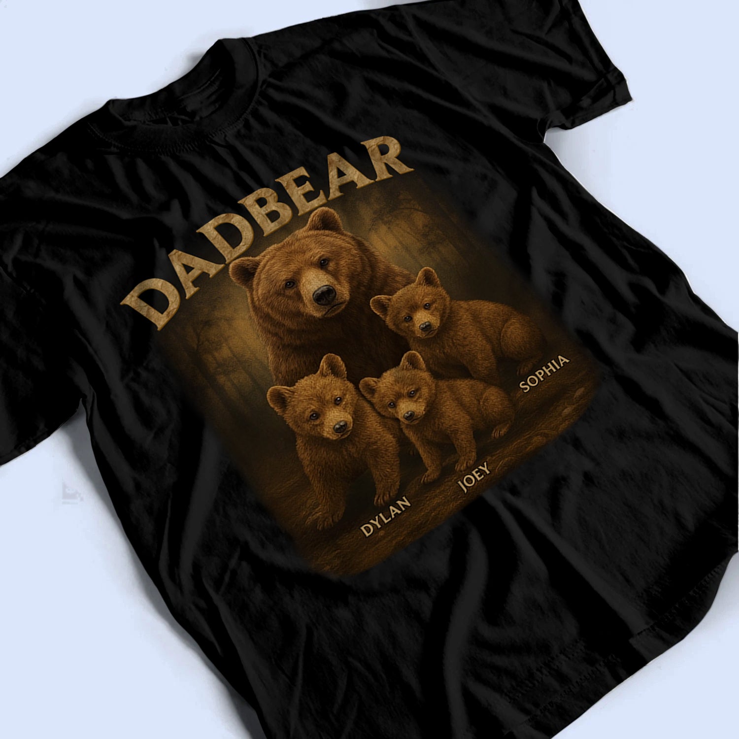 Papa Bear, Always There To Protect His Cubs - Personalized Custom T Shirt - Father's Day Gift for Dad, Papa, Grandpa, Daddy