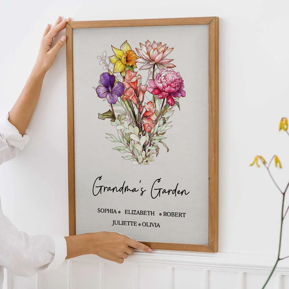 Blooming Stories Of Generations - Personalized Vertical Canvas Prints - Family Gift For Grandma, Grandpa, Grandparent
