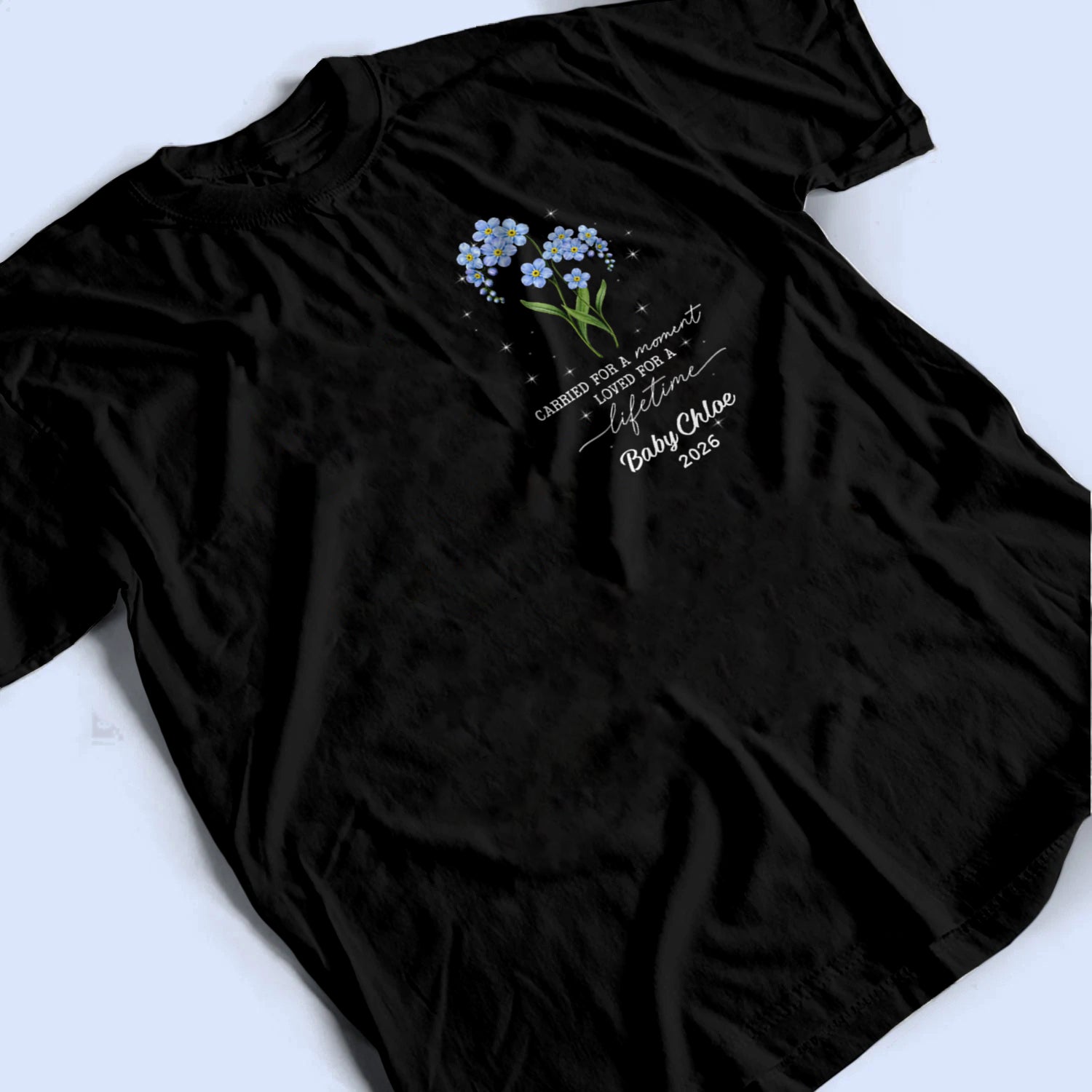 Tiny Bloom Forever Memorial - Personalized Custom T Shirt - Memorial Sympathy Gifts For Loss Of Mom, Dad