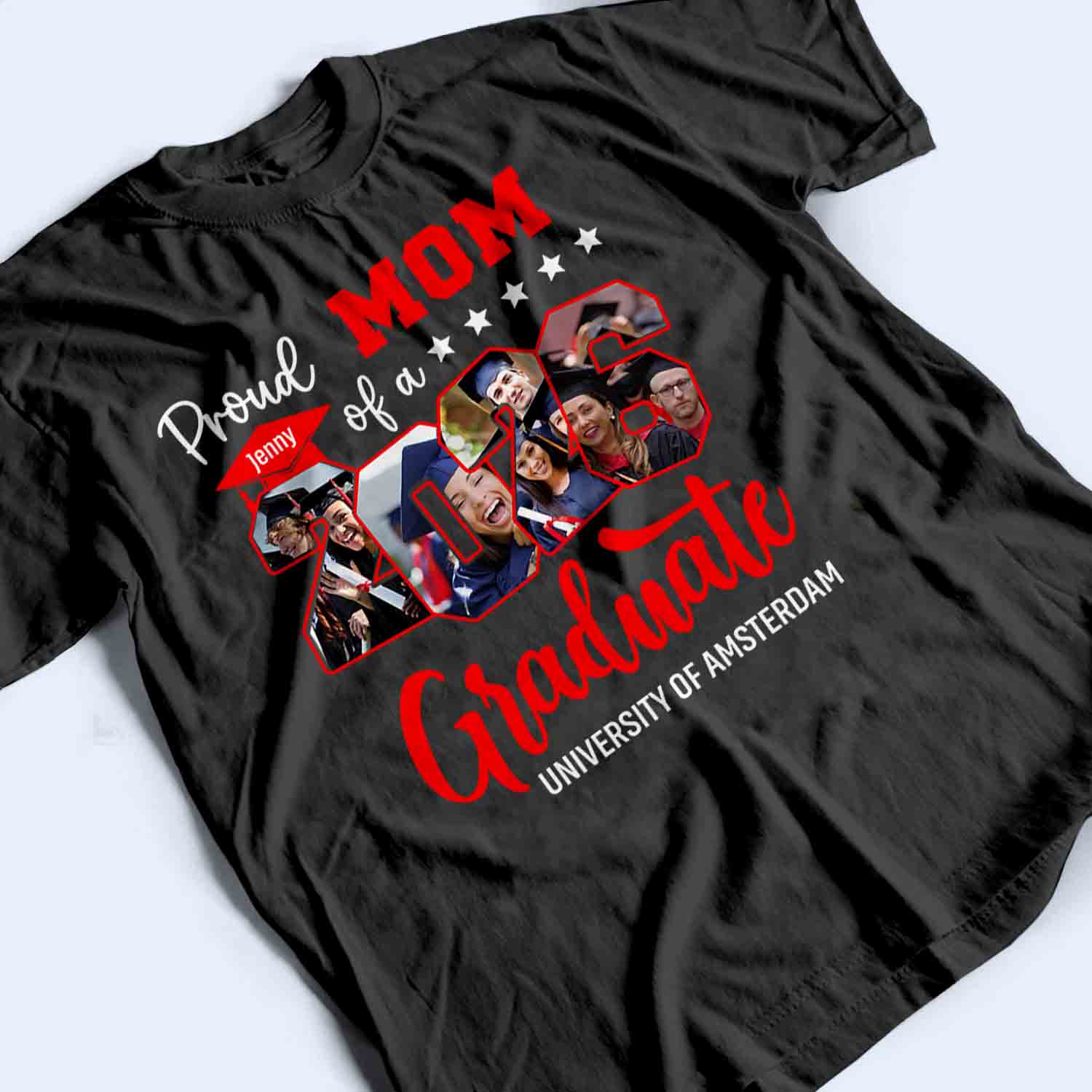 Custom Photo Proud Family Of 2025 Senior Graduation - Personalized Custom T Shirt - Gift for Grandma, Grandpa, Mom, Dad, Brother, Sister, Aunt, Uncle