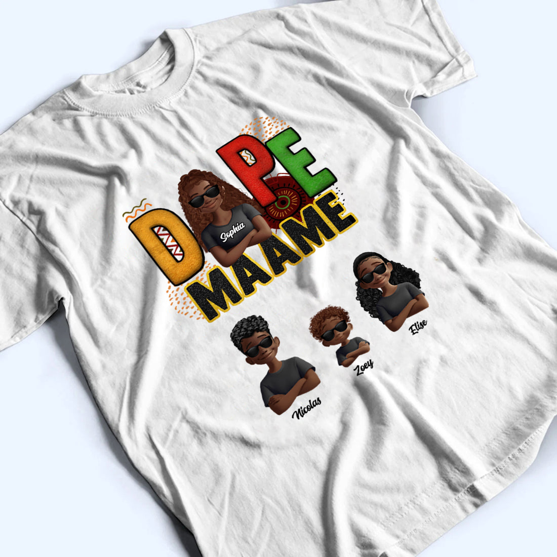 Personalized Dope Black Mom t-shirt, alternate view 4