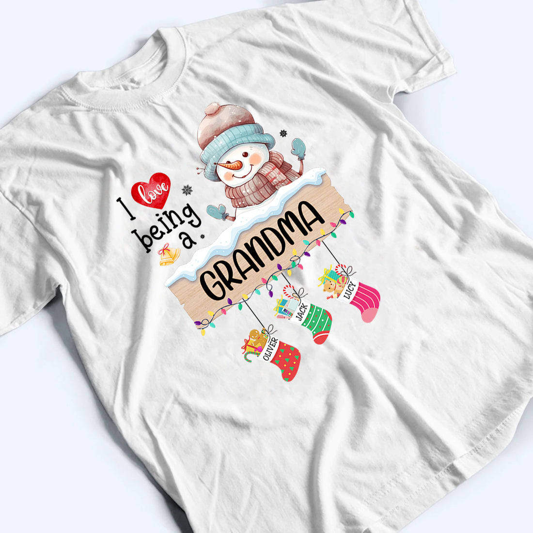 I Love Being A Grandma - Personalized Custom T Shirt - Christmas, Birthday, Loving, Funny Gift for Grandma, Grandpa