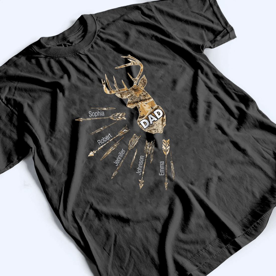 Personalized Hunting Dad Grandpa With Kids Names t-shirt, alternate view 4