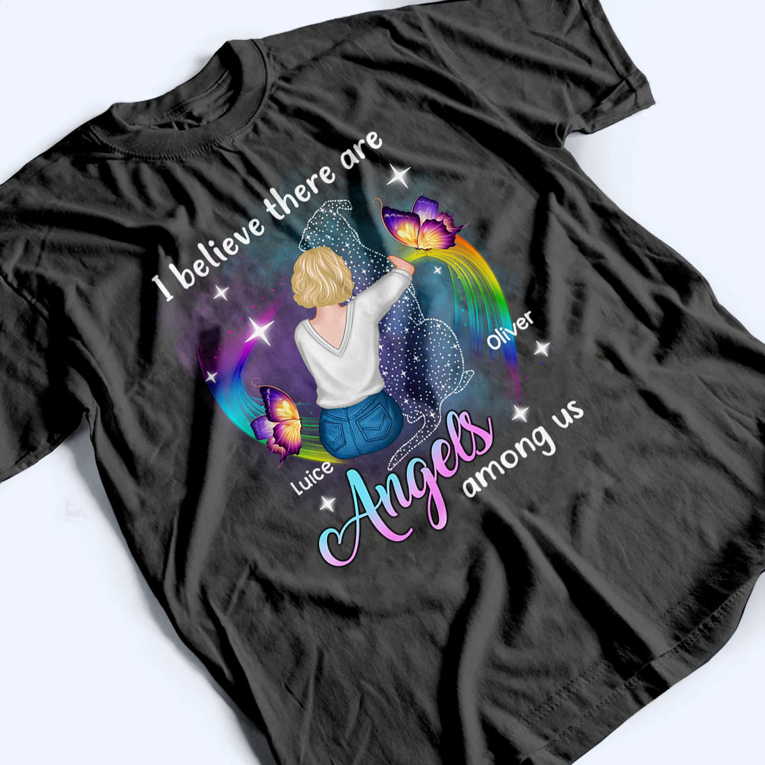Personalized Angels Among Us Dog Memorial t-shirt, alternate view 4