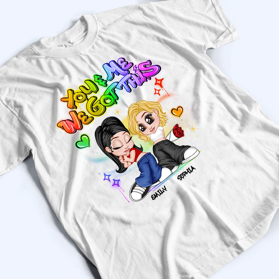 LGBT Y2K Couple Personalized Custom T Shirt t-shirt, alternate view 4