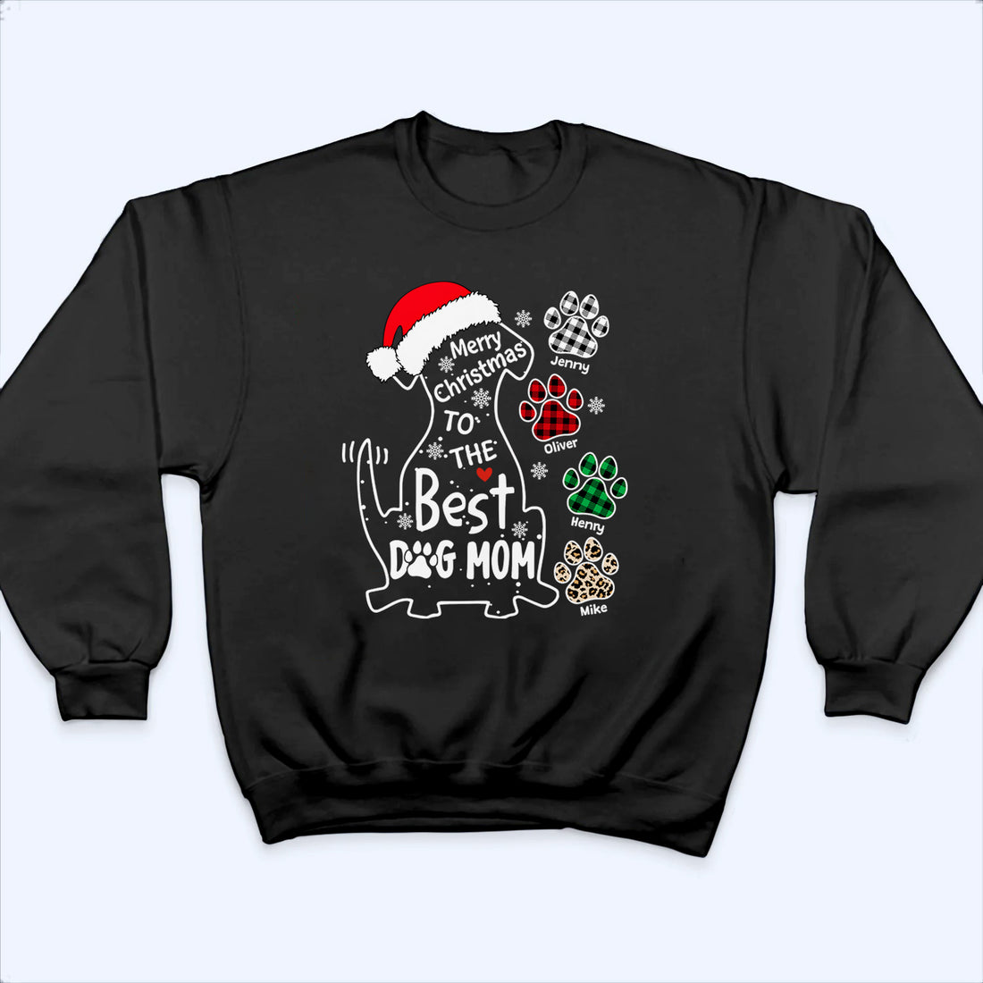 Personalized Merry Christmas To The Best Dog Mom/Dad t-shirt, alternate view 5