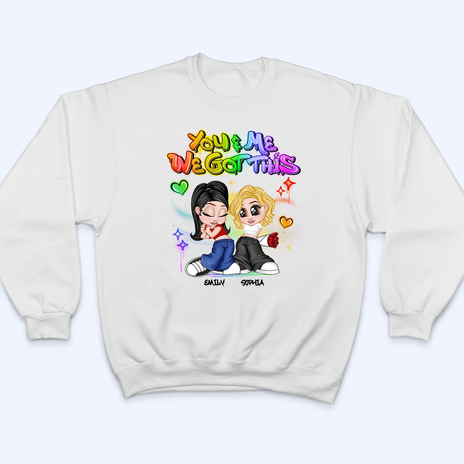 LGBT Y2K Couple Personalized Custom T Shirt -  Gift For Her/Him, Husband/Wife, Couples on Anniversary, Pride Month