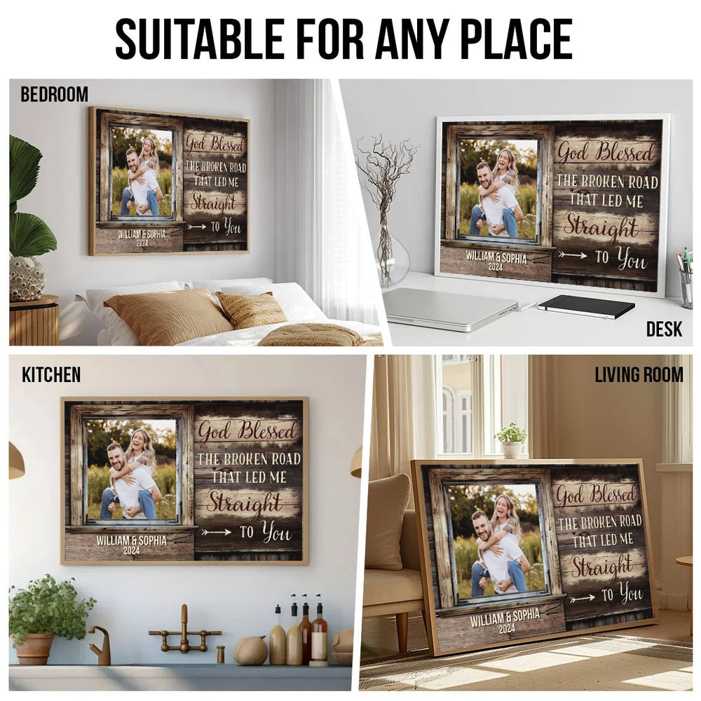 Personalized Custom Photo canvas print, room placement ideas for bedroom, desk, kitchen and living room