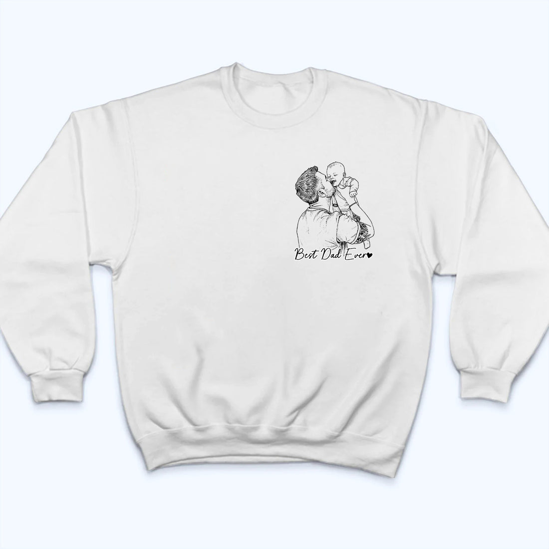 Custom Photo Sketch Line Art Dad, You’re One Of A Kind t-shirt, alternate view 4