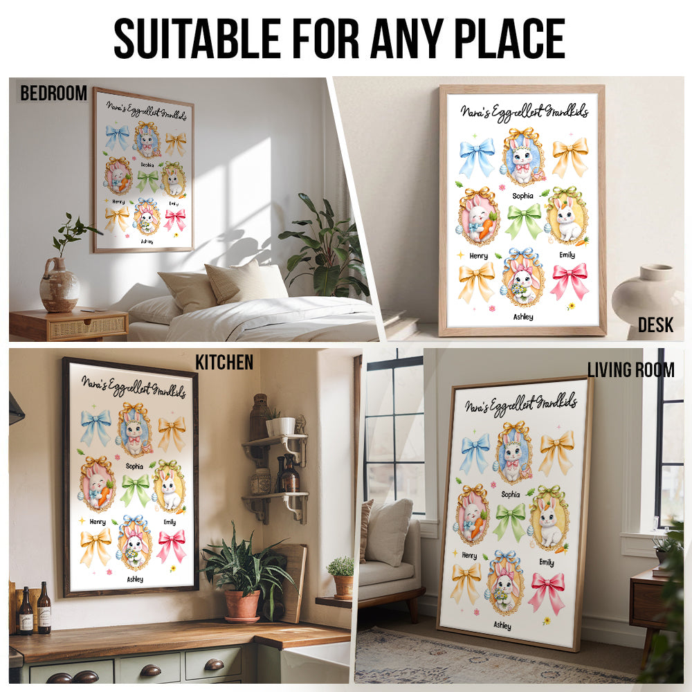 Grandma's Egg-cellent Grandkids - Personalized Poster/Canvas Prints - Easter Gift For Mom, Grandma