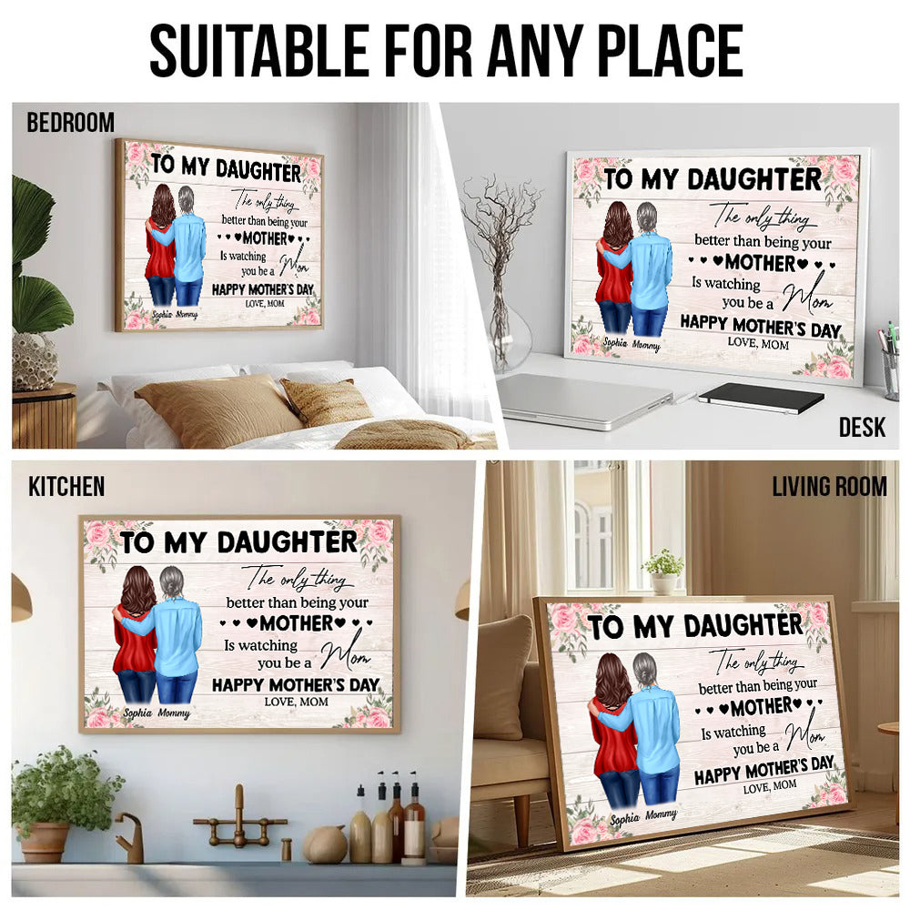 To My Daughter From Mom - Personalized Poster/Canvas Prints - Mother's Day Gift For Daughter