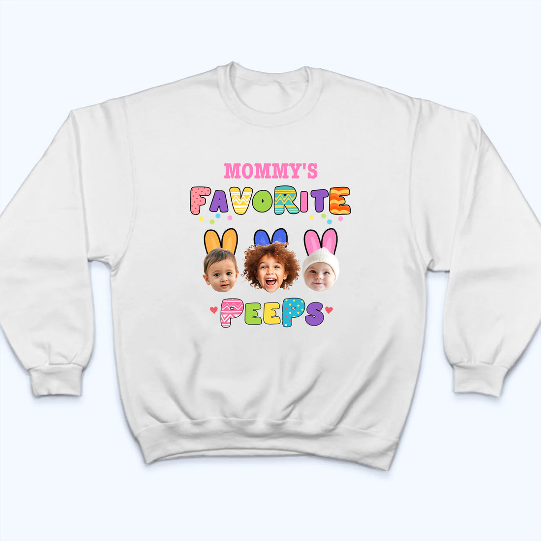 Custom Photo Grandma's Favorite Peeps - Personalized Custom T Shirt - Easter, Birthday, Loving, Funny Gift for Grandma/Nana/Mimi, Mom, Wife, Grandparent