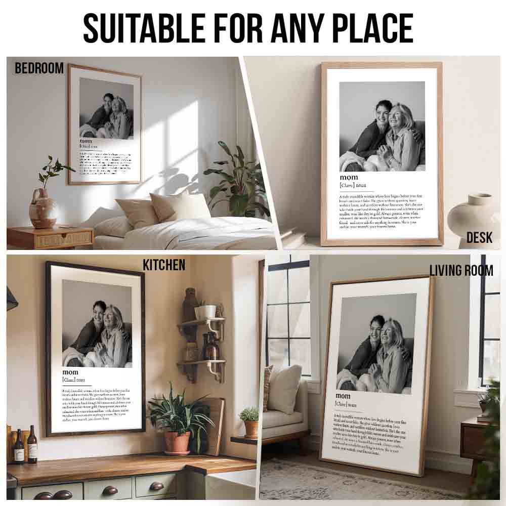 Custom Photo Mom Definition poster, kitchen and living room