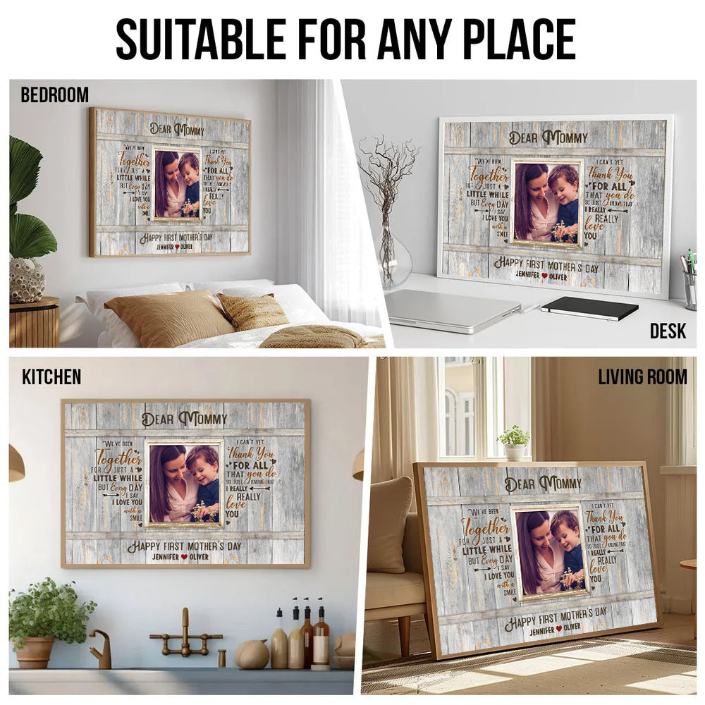 Happy First Time Mother’s Day - Personalized Poster/Canvas - Gift For Mom, Wife, Mother's Day
