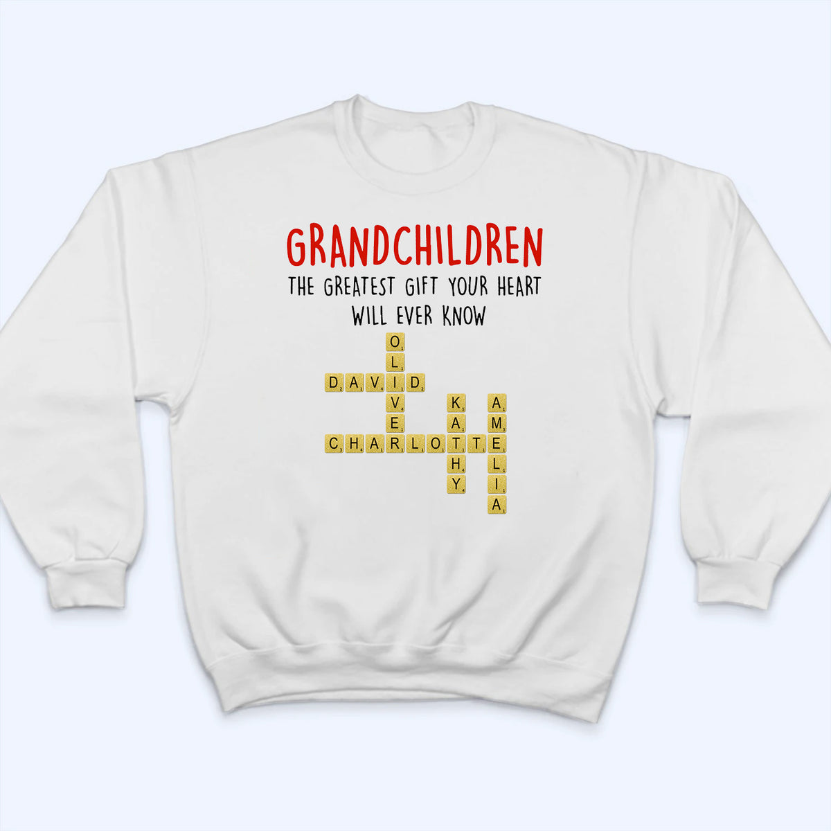 Grandchildren The Greatest Gift Your Heart Will Ever Know - Personalized Custom T Shirt -  Gift for Grandma/Grandparent