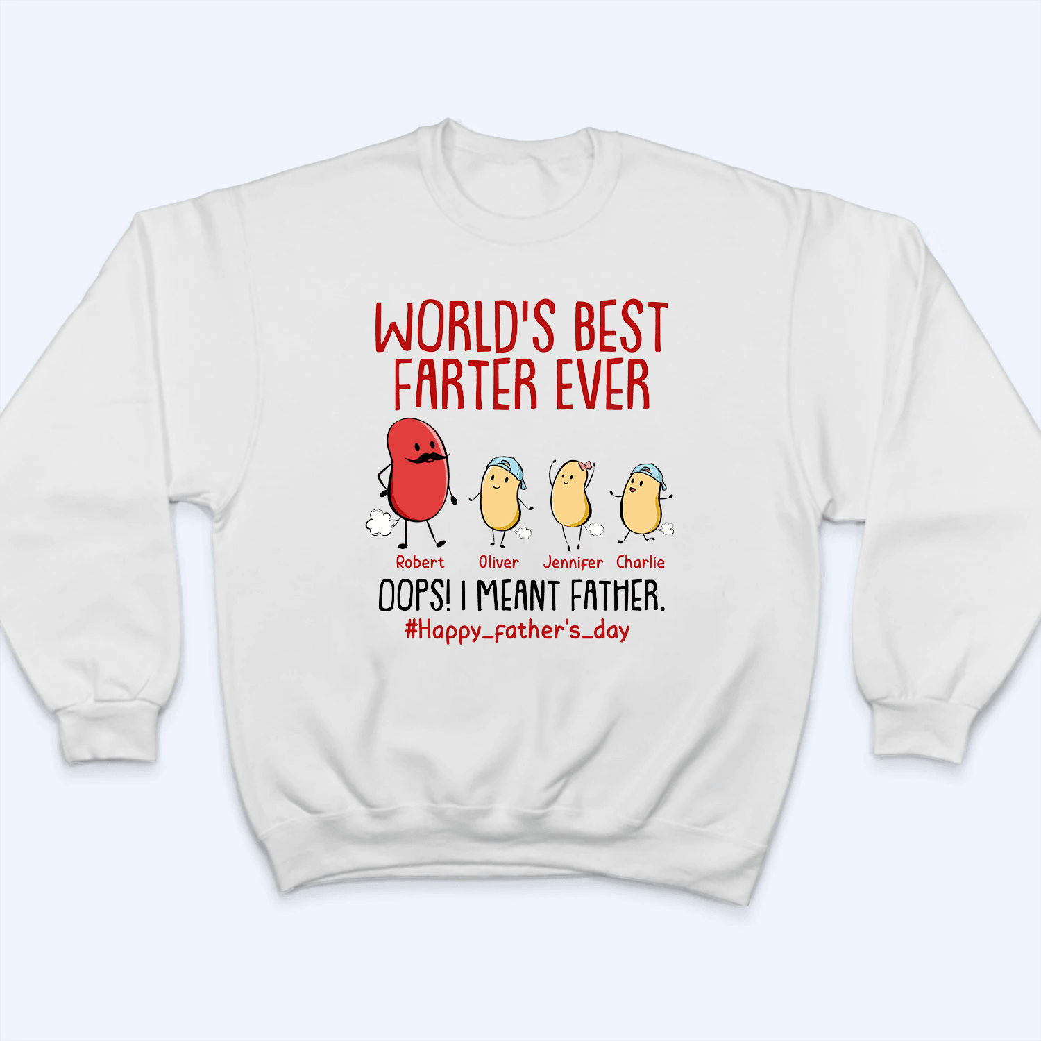 World's Best Farter Ever I Mean Father - Personalized Custom T Shirt - Father's Day Gift for Dad, Papa, Grandpa, Daddy, Dada - Suzitee Store