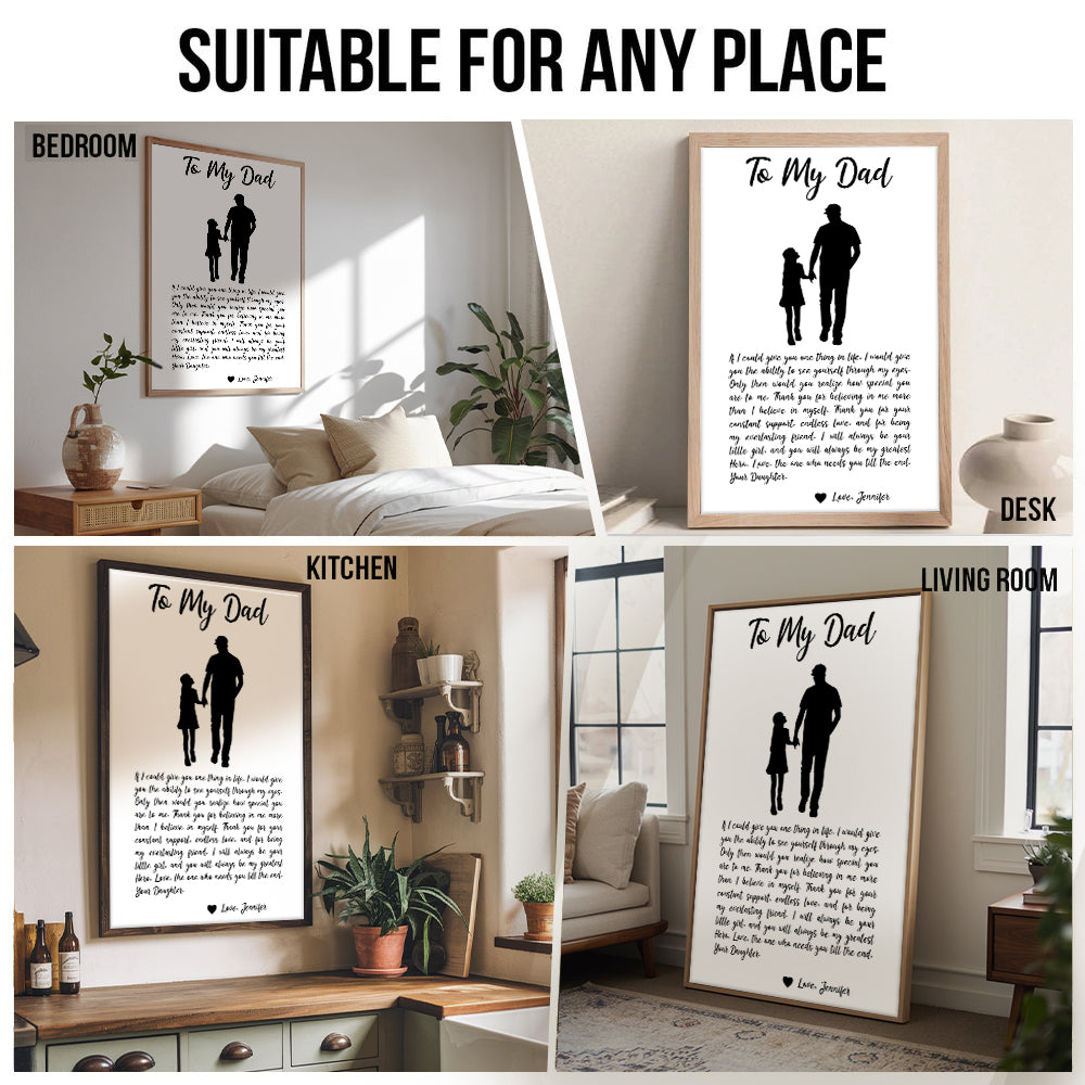 Personalized From Daughter To My Dad poster, kitchen and living room