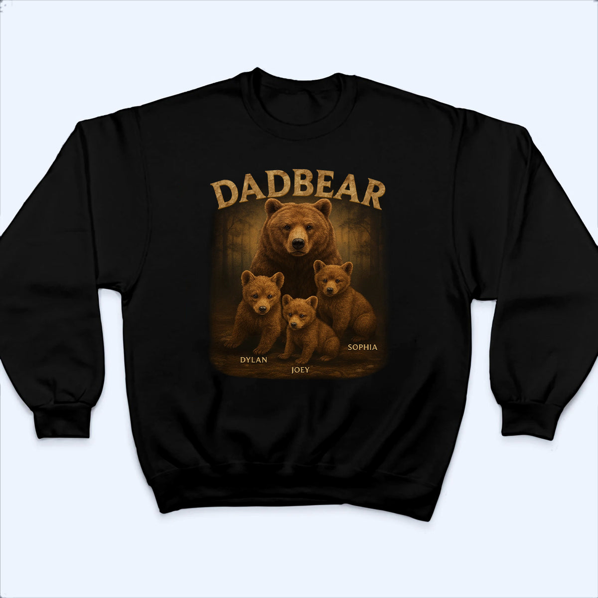Papa Bear, Always There To Protect His Cubs - Personalized Custom T Shirt - Father's Day Gift for Dad, Papa, Grandpa, Daddy
