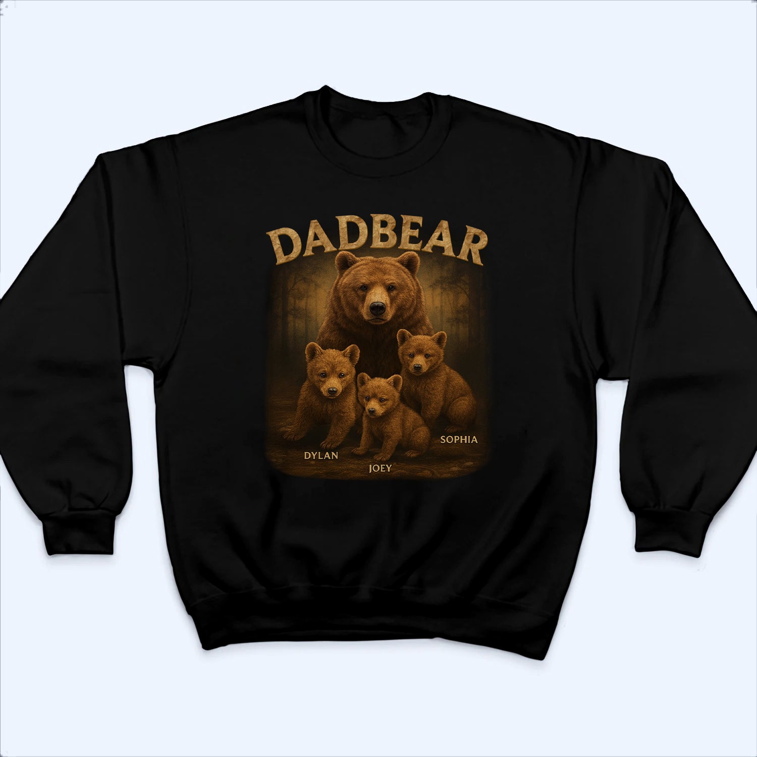 Papa Bear, Always There To Protect His Cubs - Personalized Custom T Shirt - Father's Day Gift for Dad, Papa, Grandpa, Daddy