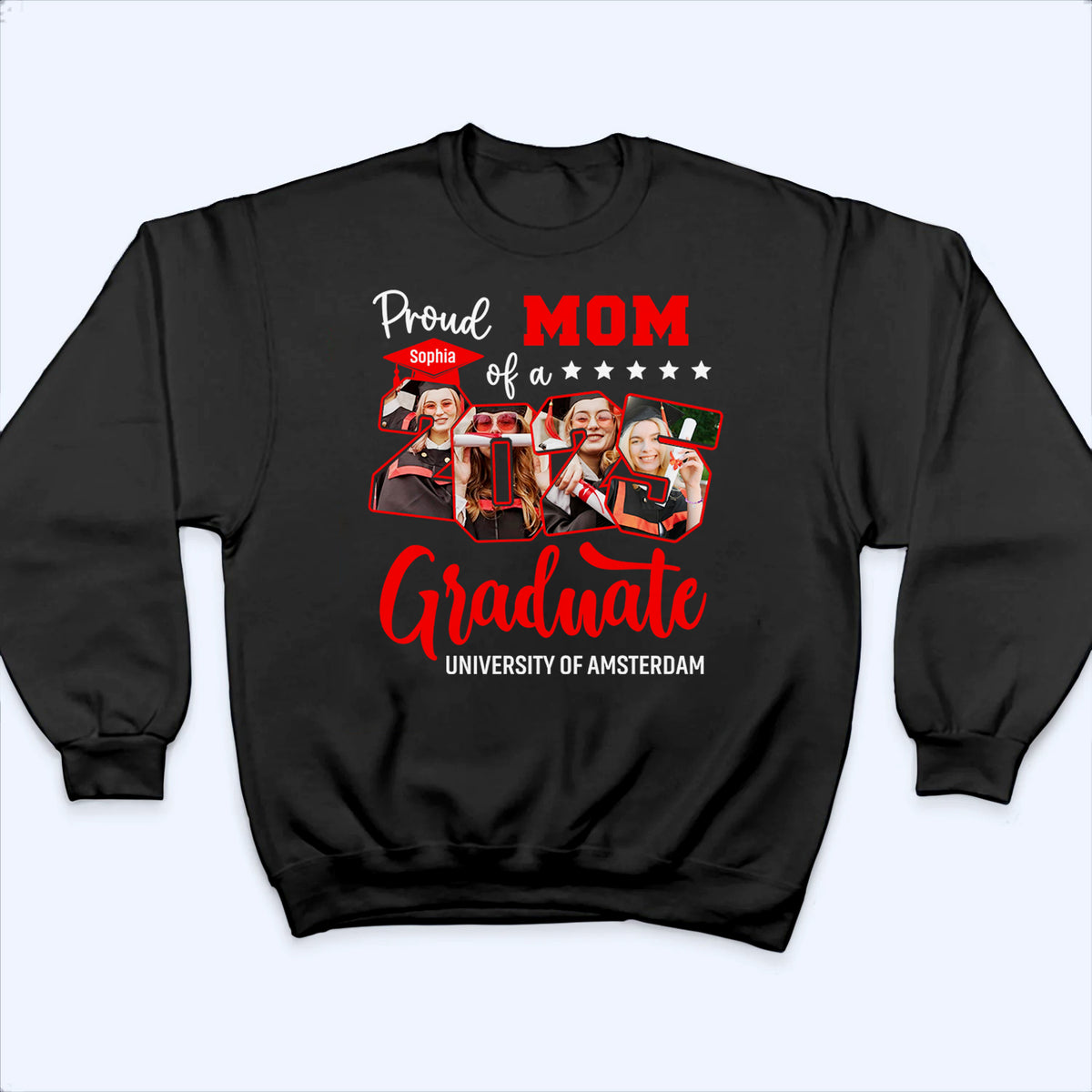 Custom Photo Proud Family Of 2025 Senior Graduation - Personalized Custom T Shirt - Gift for Grandma, Grandpa, Mom, Dad, Brother, Sister, Aunt, Uncle