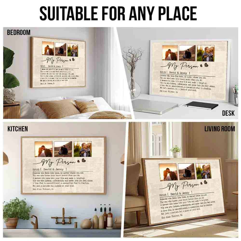 Custom Photo Couple My Person - Personalized Poster/Canvas Prints - Gift For Her/Him, Husband/Wife, Couples on Anniversary, Valentine's Day