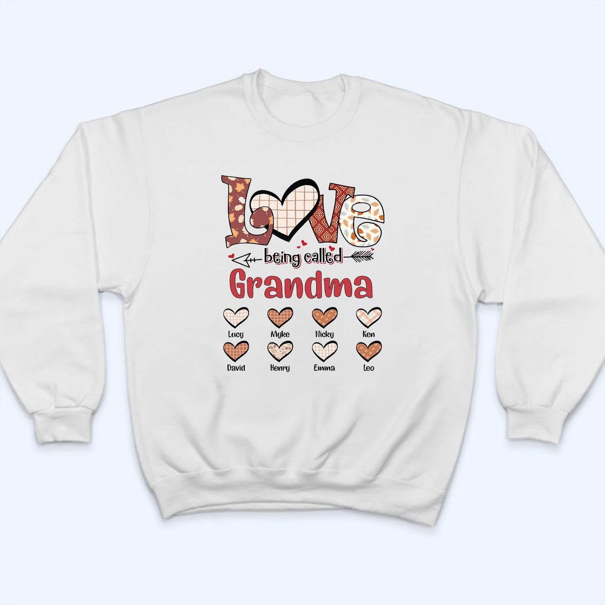 Hello Fall Love Being Called Grandma - Personalized Custom T Shirt - Gift for Grandma/Nana/Mimi, Mom, Wife, Grandparent