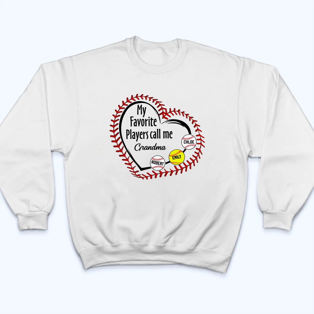 My Favorite Players Call Me Grandma - Personalized Custom T Shirt - Gift for Baseball/Softball Grandma/Nana/Mimi, Mom