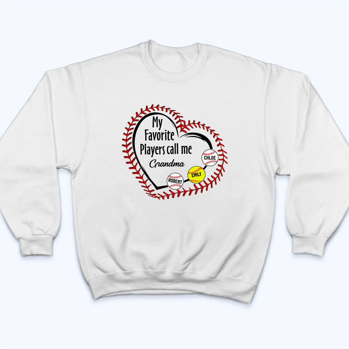 My Favorite Players Call Me Grandma - Personalized Custom T Shirt - Gift for Baseball/Softball Grandma/Nana/Mimi, Mom