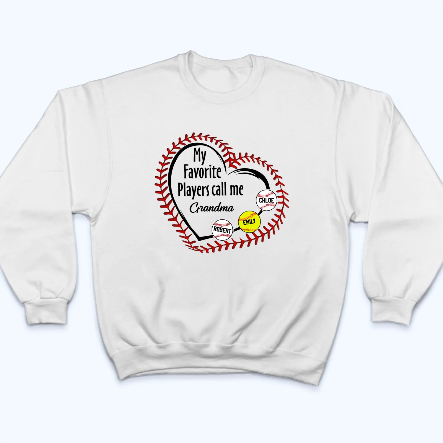 My Favorite Players Call Me Grandma - Personalized Custom T Shirt - Gift for Baseball/Softball Grandma/Nana/Mimi, Mom