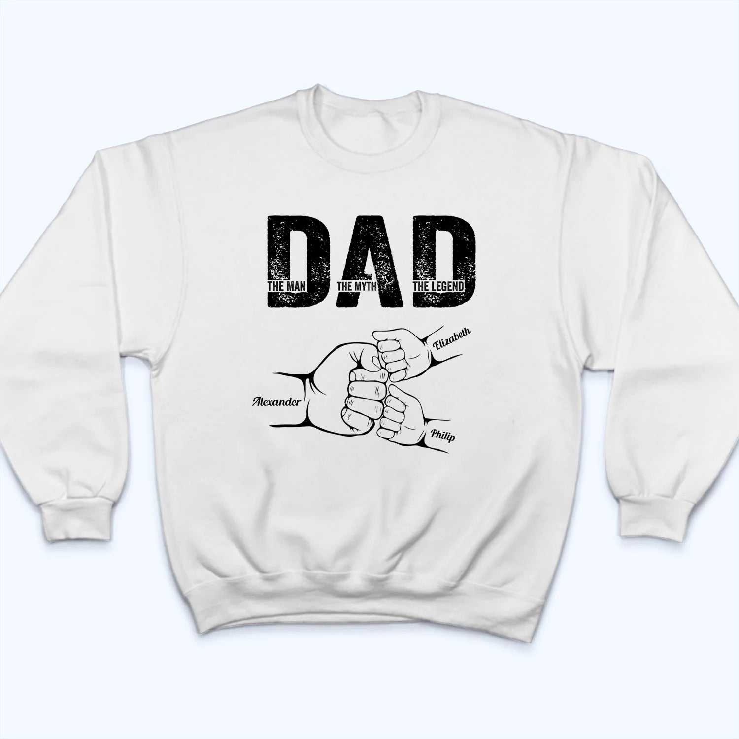 Dad The Man The Myth The Legend - Personalized Custom T Shirt - Gift for Dad, Daddy, Father's Day