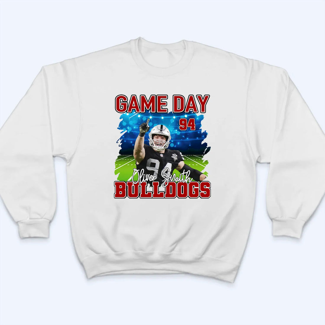 Custom Photo Football Game Day t-shirt, alternate view 4