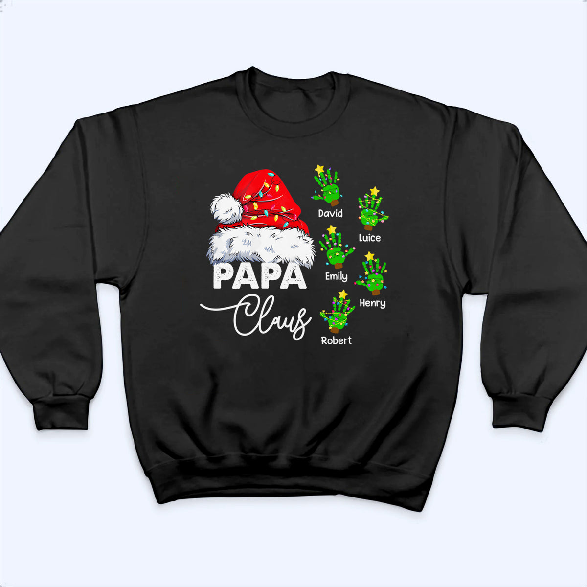 Grandpa Christmas Papa Claus - Personalized Custom T Shirt - Christmas Gift for Grandma/Grandpa, Grandparent
